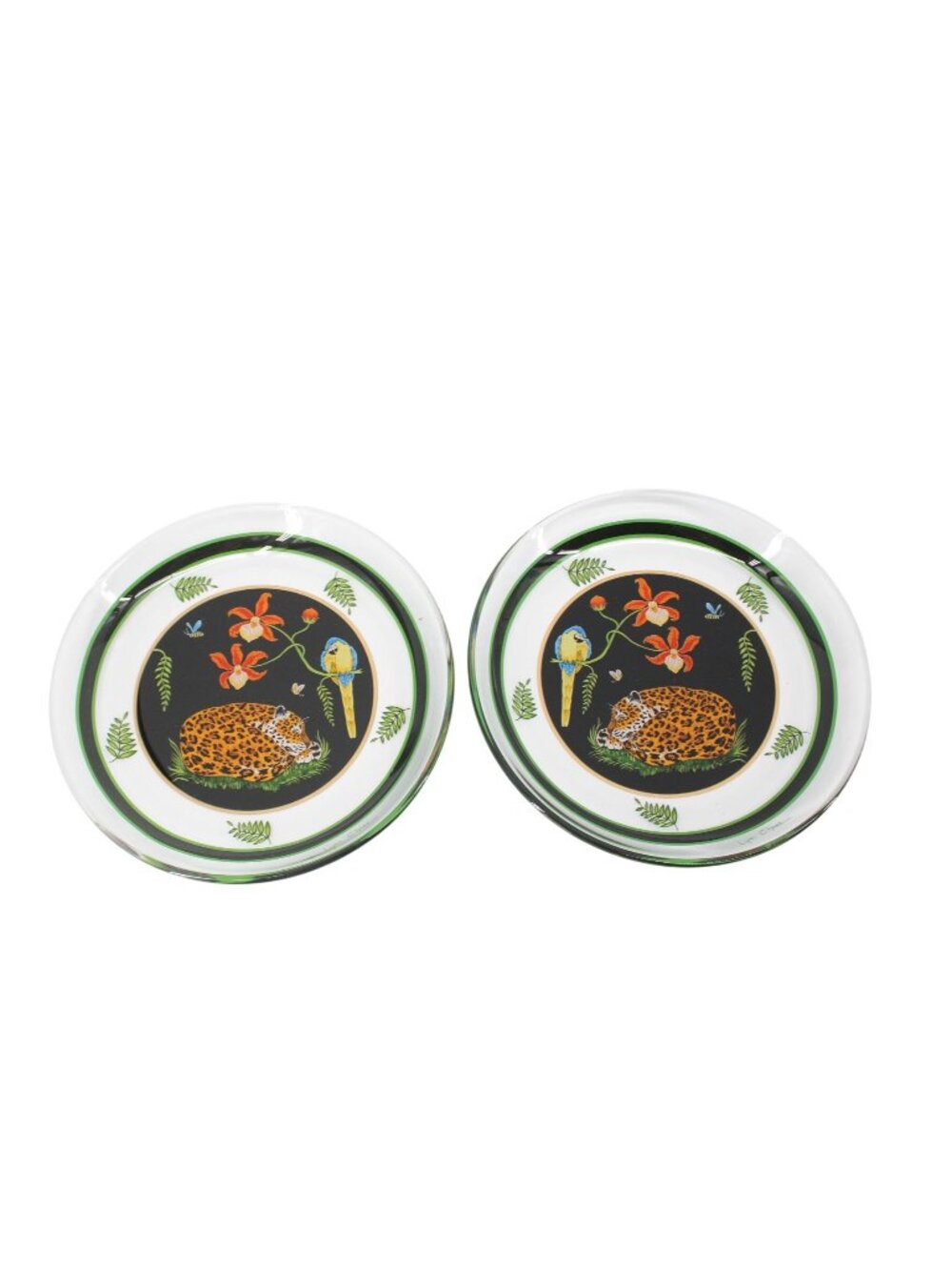 Lynn Chase Jaguar Jungle Pair 2 Sleeping 94654 Clear Glass